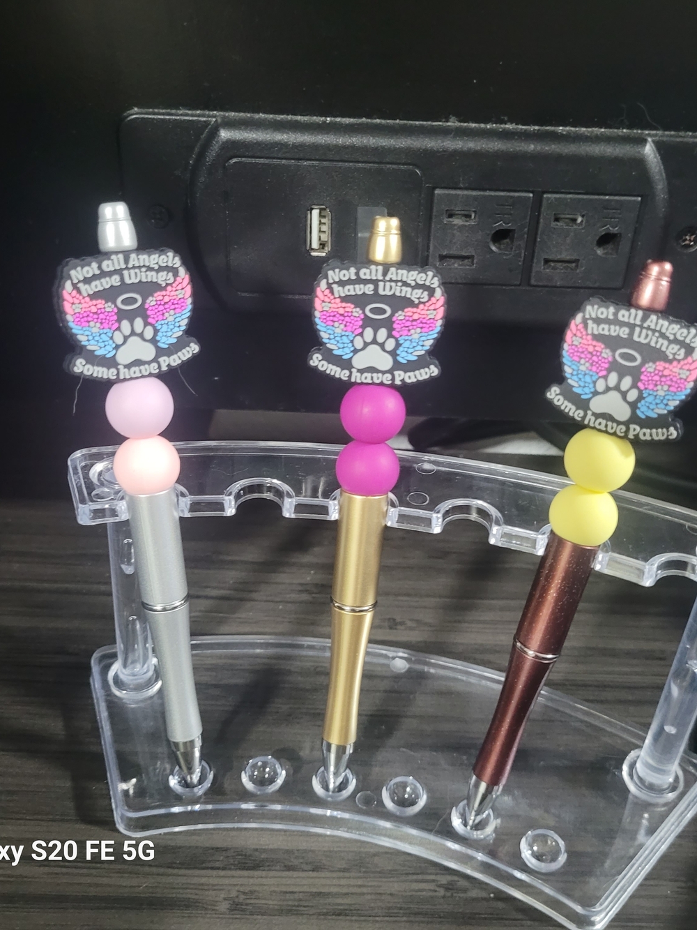 Handmade Angel Pawprint Beaded Pen